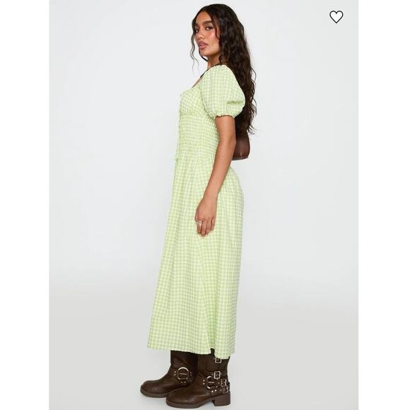 NWOT Princess Polly More Than Butterflies Maxi Dress Green Gingham Size US 2 - Picture 7 of 11